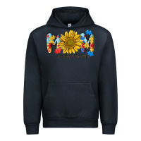 Navy autism mom life sunflower Urban Hoodie - MaliasSmallBusiness