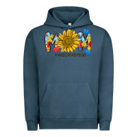 Pigment Midnight Navy autism mom life sunflower Urban Hoodie - MaliasSmallBusiness