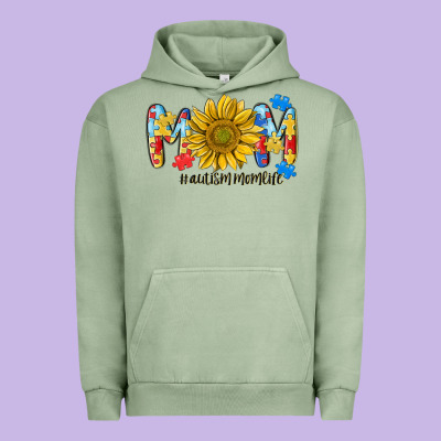 Autism Mom Life Sunflower Urban Hoodie Designed By Maliassmallbusiness