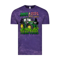 Cloud Purple just a girl who loves tractors Vintage Tee - BarkalooDesign