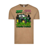Vintage Coffee just a girl who loves tractors Vintage Tee - BarkalooDesign