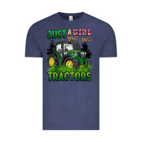 Vintage Denim just a girl who loves tractors Vintage Tee - BarkalooDesign
