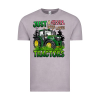 Vintage Zinc just a girl who loves tractors Vintage Tee - BarkalooDesign