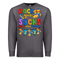 Charcoal Heather rock your  world down syndrome Premium Sweatshirt - Artiststas