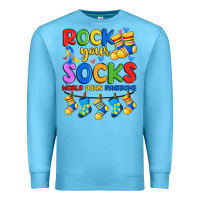 Ocean Blue rock your  world down syndrome Premium Sweatshirt - Artiststas