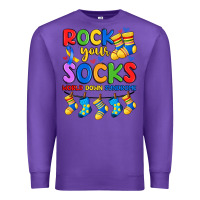 Purple rock your  world down syndrome Premium Sweatshirt - Artiststas