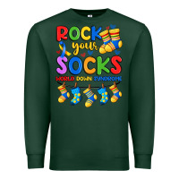 Sports Green rock your  world down syndrome Premium Sweatshirt - Artiststas