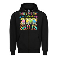 Black dont worry ive had both my shots Zipper Hoodie - texasbilliewilder
