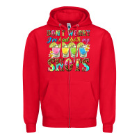 Red dont worry ive had both my shots Zipper Hoodie - texasbilliewilder