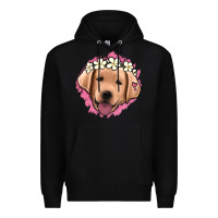 Black jack russel floral kopyası Premium Hoodie - Jasminsmagicworld