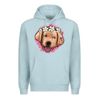 Blue Mist jack russel floral kopyası Premium Hoodie - Jasminsmagicworld