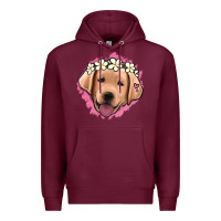 Burgundy jack russel floral kopyası Premium Hoodie - Jasminsmagicworld