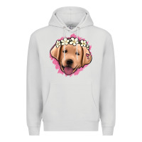 Dove Grey jack russel floral kopyası Premium Hoodie - Jasminsmagicworld