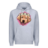 Heather Grey jack russel floral kopyası Premium Hoodie - Jasminsmagicworld
