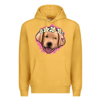 Mustard jack russel floral kopyası Premium Hoodie - Jasminsmagicworld