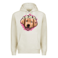 Oatmeal Heather jack russel floral kopyası Premium Hoodie - Jasminsmagicworld