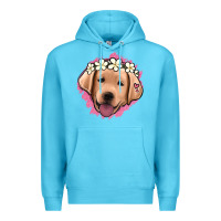 Ocean Blue jack russel floral kopyası Premium Hoodie - Jasminsmagicworld