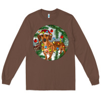 Chestnut Dachshund Christmas Tree Long Sleeve Tee - RanaPortraitStore