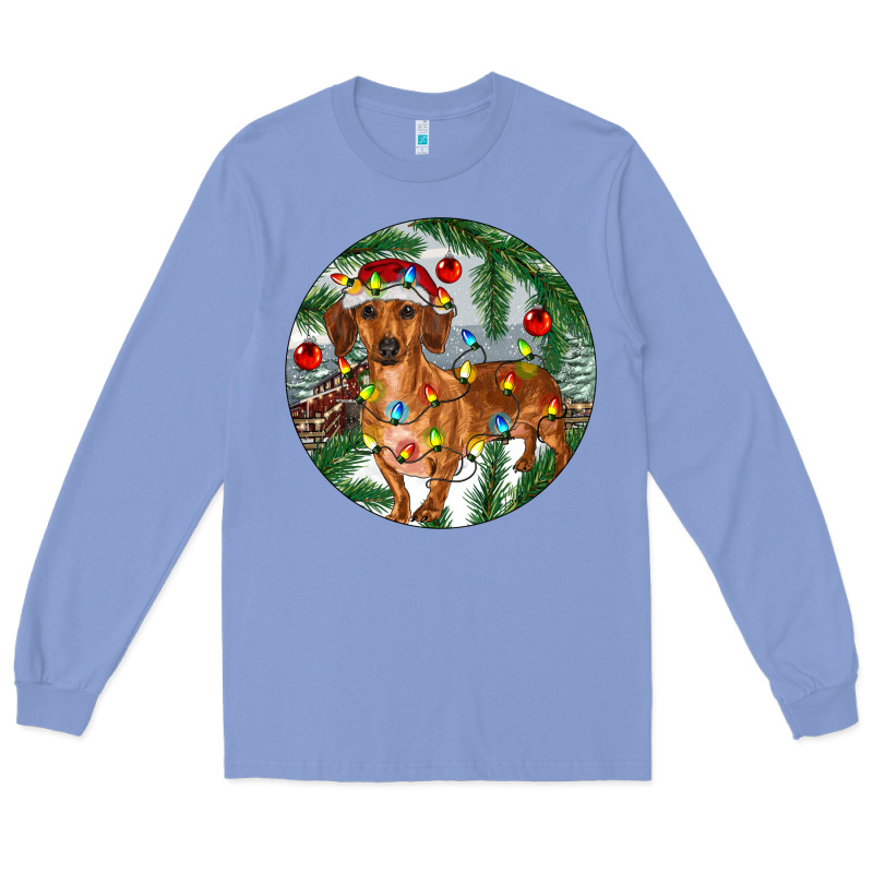 Dachshund Christmas Tree Long Sleeve Tee by RanaPortraitStore | Teevron