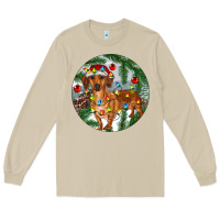 Mushroom Dachshund Christmas Tree Long Sleeve Tee - RanaPortraitStore