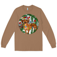 Toasted Coconut Dachshund Christmas Tree Long Sleeve Tee - RanaPortraitStore