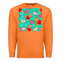 Carrot valentines day teddy bears and cookies seamless pattern Premium Sweatshirt - BundleAndBundleShop