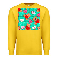 Lemon valentines day teddy bears and cookies seamless pattern Premium Sweatshirt - BundleAndBundleShop