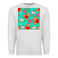Oatmeal Heather valentines day teddy bears and cookies seamless pattern Premium Sweatshirt - BundleAndBundleShop