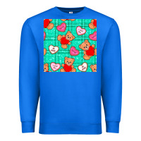 True Royal valentines day teddy bears and cookies seamless pattern Premium Sweatshirt - BundleAndBundleShop