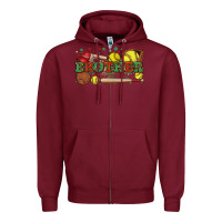 Burgundy brother softball Zipper Hoodie - Zillion Design Studio