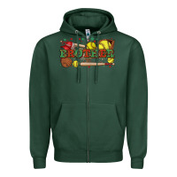 Sports Green brother softball Zipper Hoodie - Zillion Design Studio