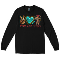 Black peace love cowgirl Long Sleeve Tee - texasbilliewilder