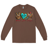Chestnut peace love cowgirl Long Sleeve Tee - texasbilliewilder