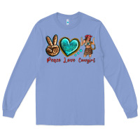 Colony Blue peace love cowgirl Long Sleeve Tee - texasbilliewilder