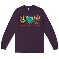 Plum peace love cowgirl Long Sleeve Tee - texasbilliewilder