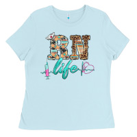 Baby Blue western nurse rn  life Ladies Tee - BarkalooDesign