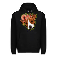Black jack russel floral Premium Hoodie - Jasminsmagicworld