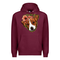 Burgundy jack russel floral Premium Hoodie - Jasminsmagicworld