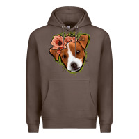 Coffee jack russel floral Premium Hoodie - Jasminsmagicworld