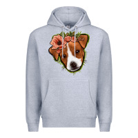 Heather Grey jack russel floral Premium Hoodie - Jasminsmagicworld
