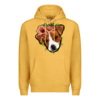 Mustard jack russel floral Premium Hoodie - Jasminsmagicworld