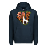 Navy jack russel floral Premium Hoodie - Jasminsmagicworld