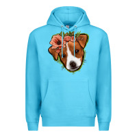 Ocean Blue jack russel floral Premium Hoodie - Jasminsmagicworld