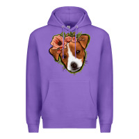 Purple jack russel floral Premium Hoodie - Jasminsmagicworld
