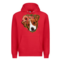 Red jack russel floral Premium Hoodie - Jasminsmagicworld