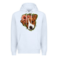 White jack russel floral Premium Hoodie - Jasminsmagicworld