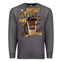 Charcoal Heather energy coffee fuel station Premium Sweatshirt - Artiststas