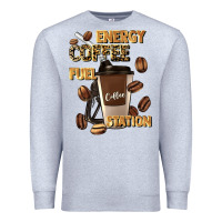 Heather Grey energy coffee fuel station Premium Sweatshirt - Artiststas