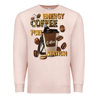 Pale Pink energy coffee fuel station Premium Sweatshirt - Artiststas