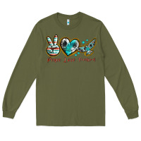 Army Green peace love freebird Long Sleeve Tee - texasbilliewilder